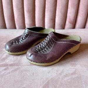Source Unknown Burgundy Leather Mules
